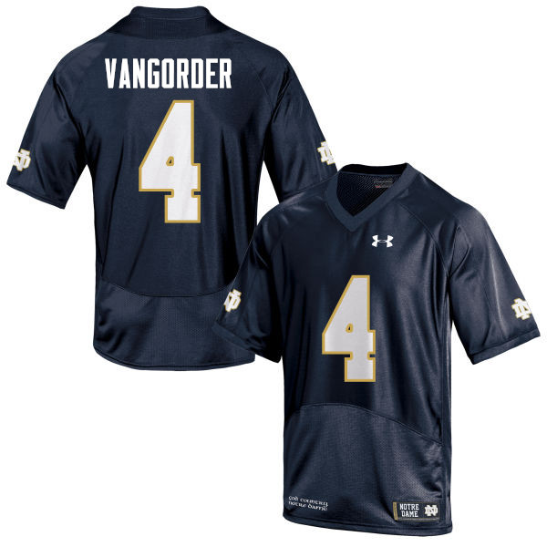 Men #4 Montgomery VanGorder Notre Dame Fighting Irish College Football Jerseys-Navy Blue